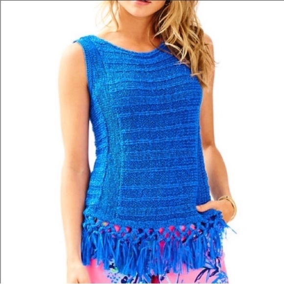LILLY PULITZER Luca Fringe Hem Sweater Size Small - Picture 2 of 6